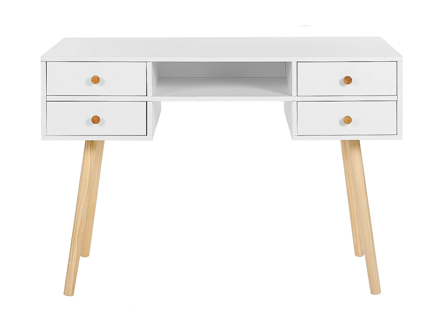 Table de bureau LEVIN Blanc 110 cm 55 cm avec rangement