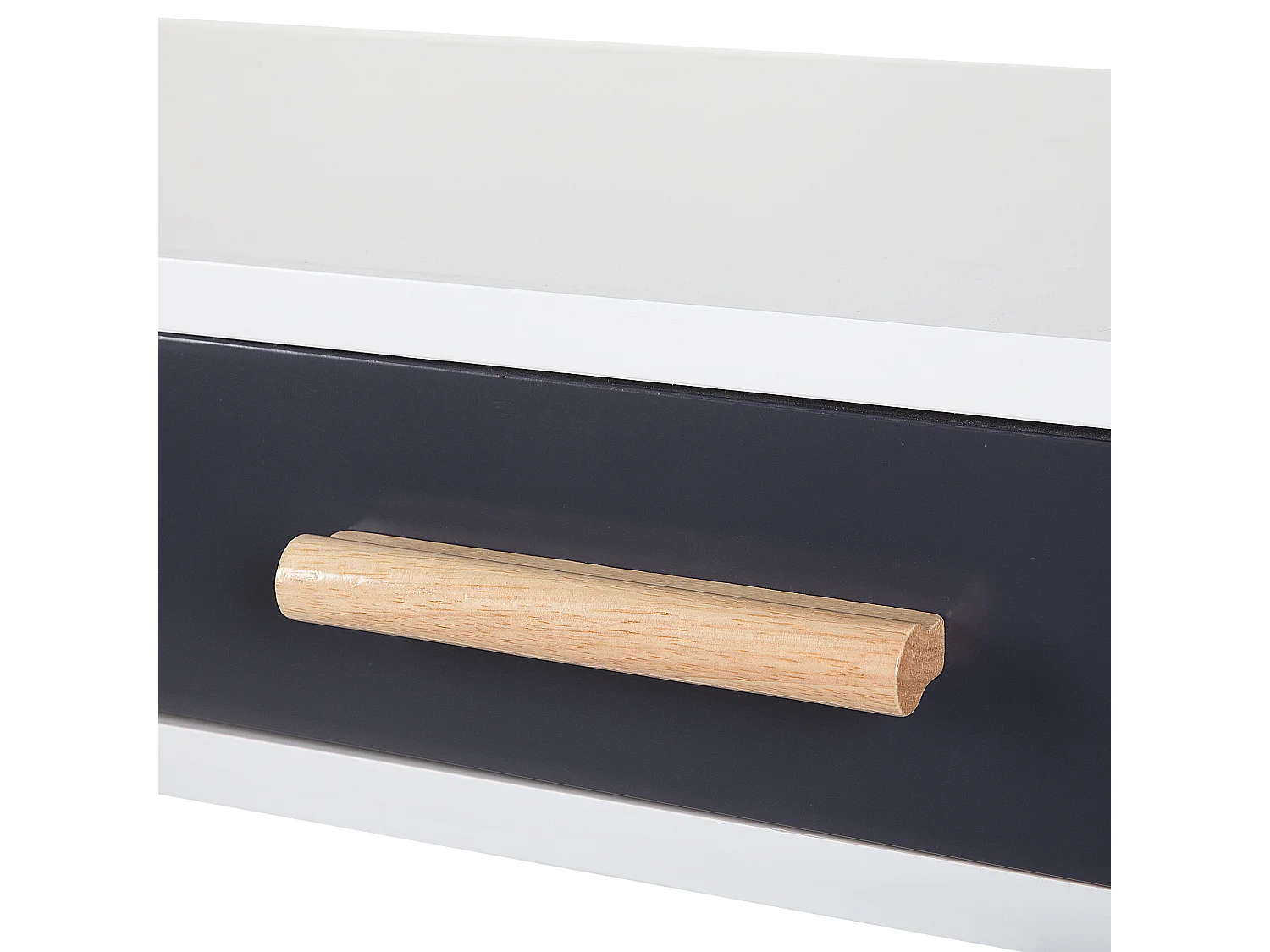 Tavolino consolle bianco grigio scuro e legno chiaro 120 x 45 cm FRISCO