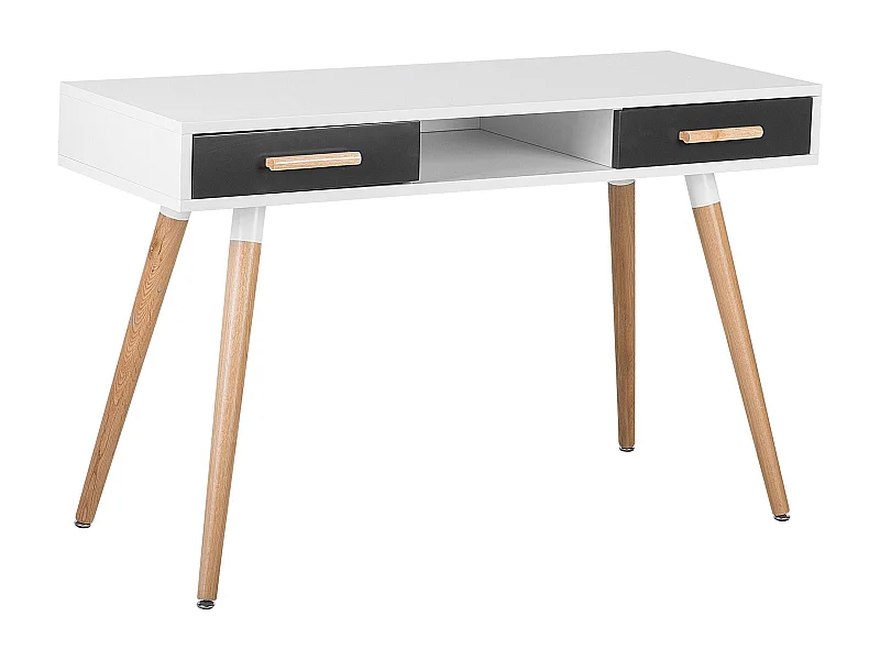 Coiffeuse Table de bureau FRISCO Gris 120 cm 45 cm avec rangement