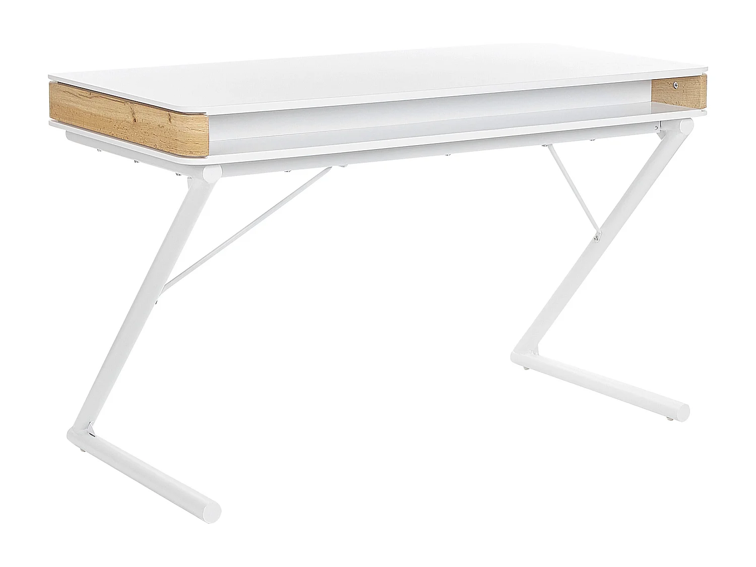Bureau blanc / effet bois clair avec 2 tiroirs 120 x 60 cm FONTANA
