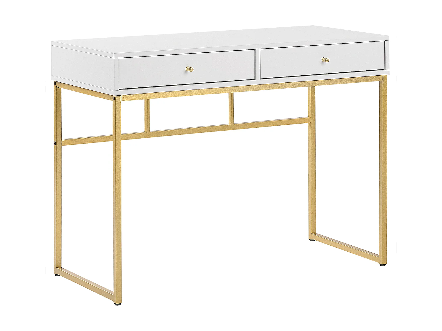 Consola Secretária DAPHNE Branco/Dourado 100 cm 48 cm com arrumação