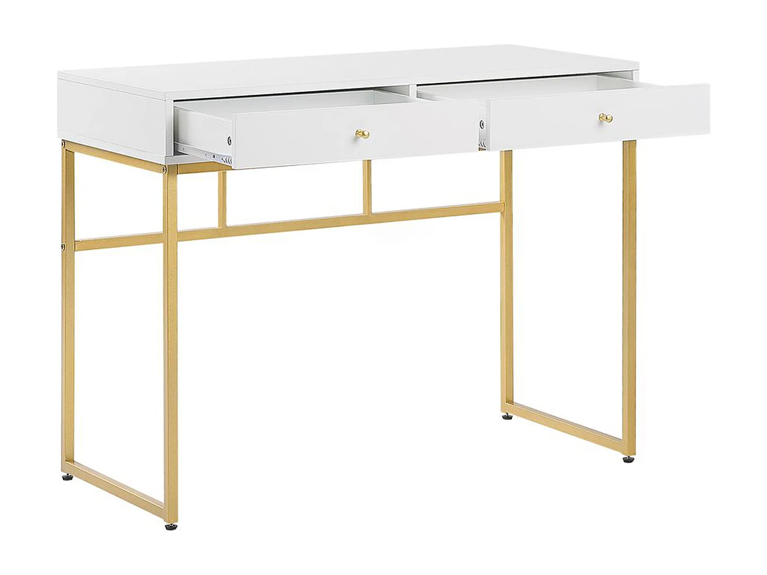Consola Secretária DAPHNE Branco/Dourado 100 cm 48 cm com arrumação