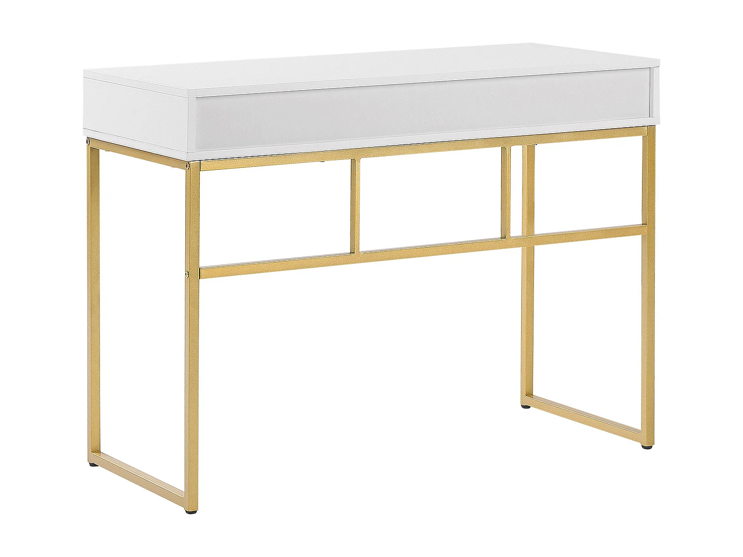 Consola Secretária DAPHNE Branco/Dourado 100 cm 48 cm com arrumação