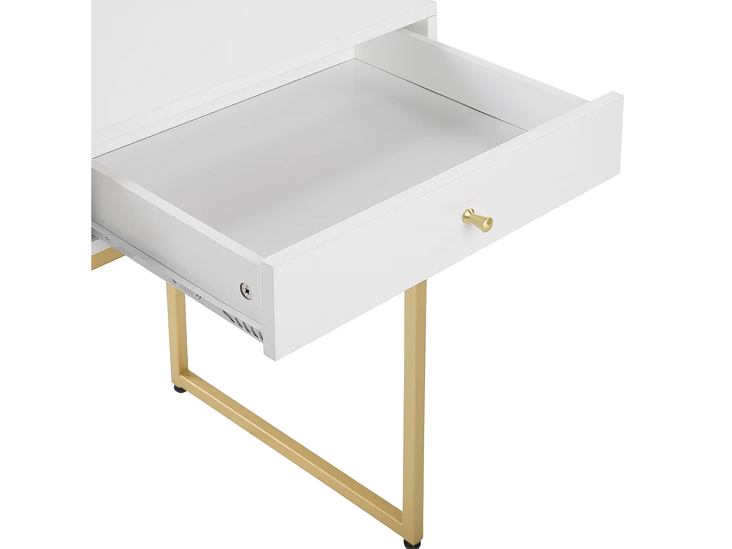Consola Secretária DAPHNE Branco/Dourado 100 cm 48 cm com arrumação
