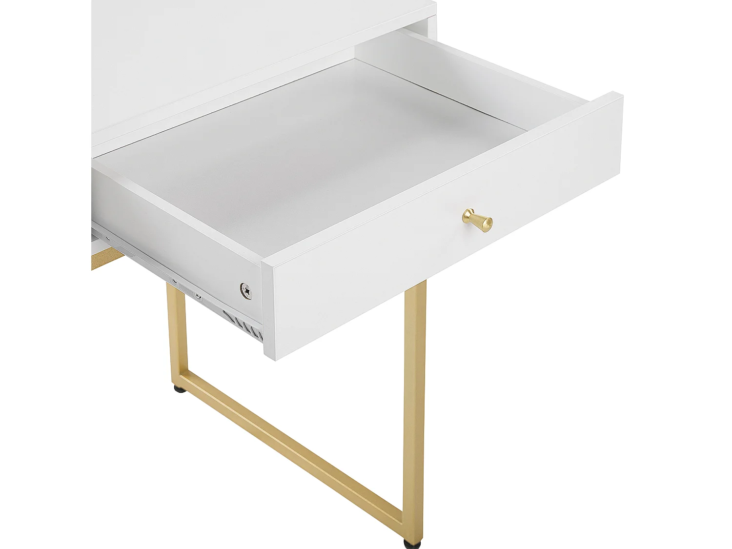 Console Table de bureau DAPHNE Blanc/doré 100 cm 48 cm avec rangement