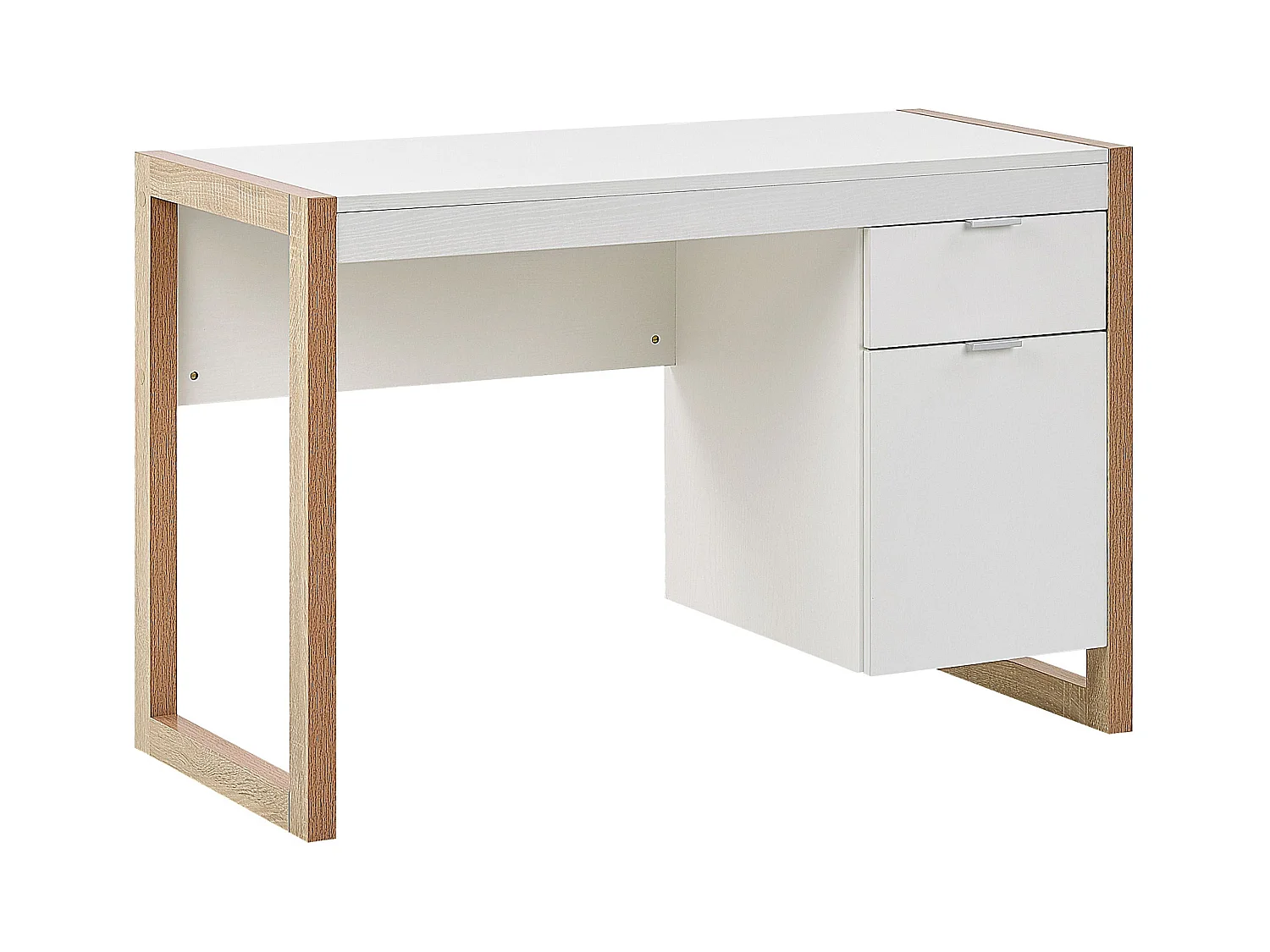 Table de bureau JOHNSON Marron/blanc 112 cm 50 cm avec rangement