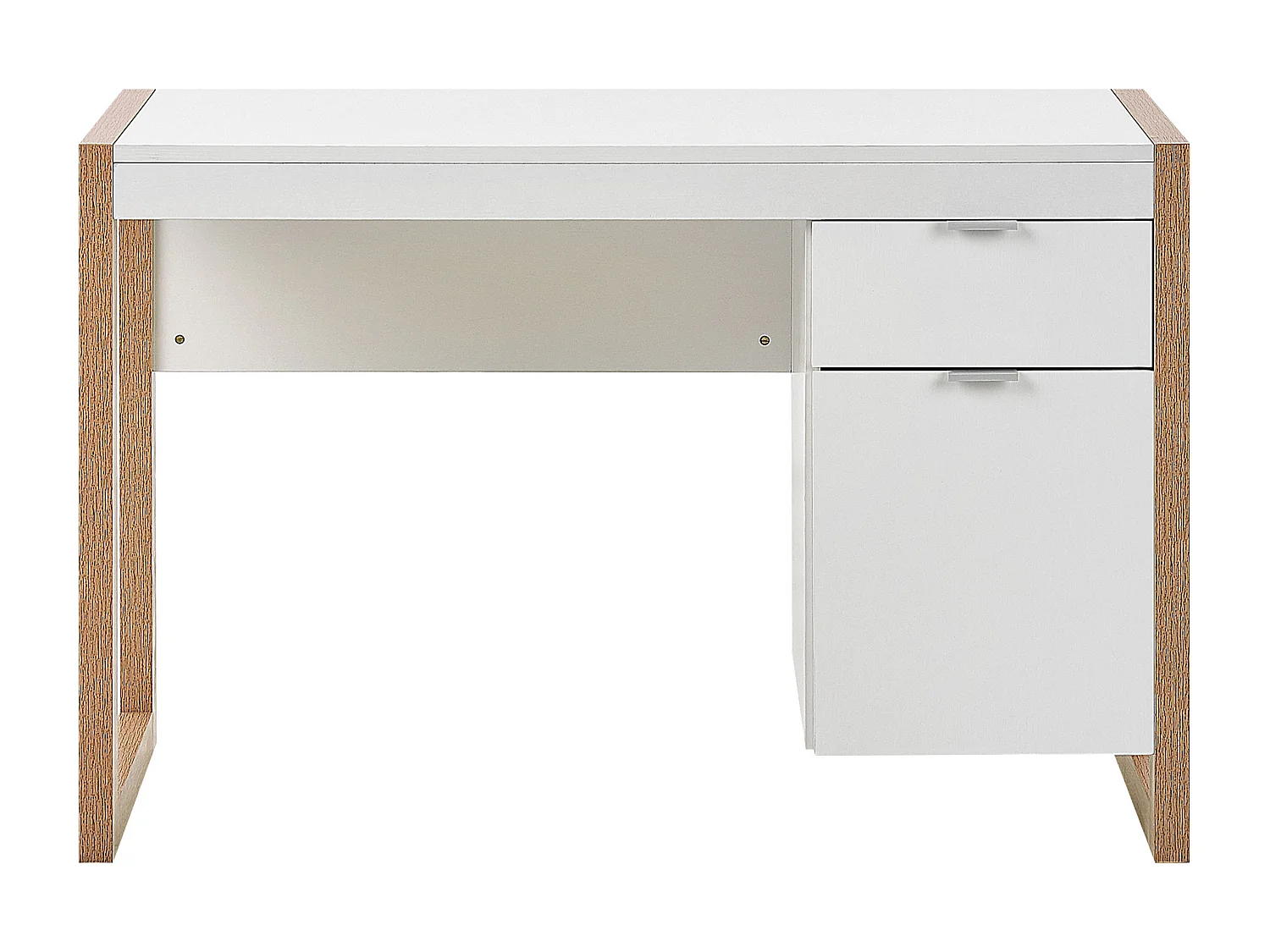 Table de bureau JOHNSON Marron/blanc 112 cm 50 cm avec rangement