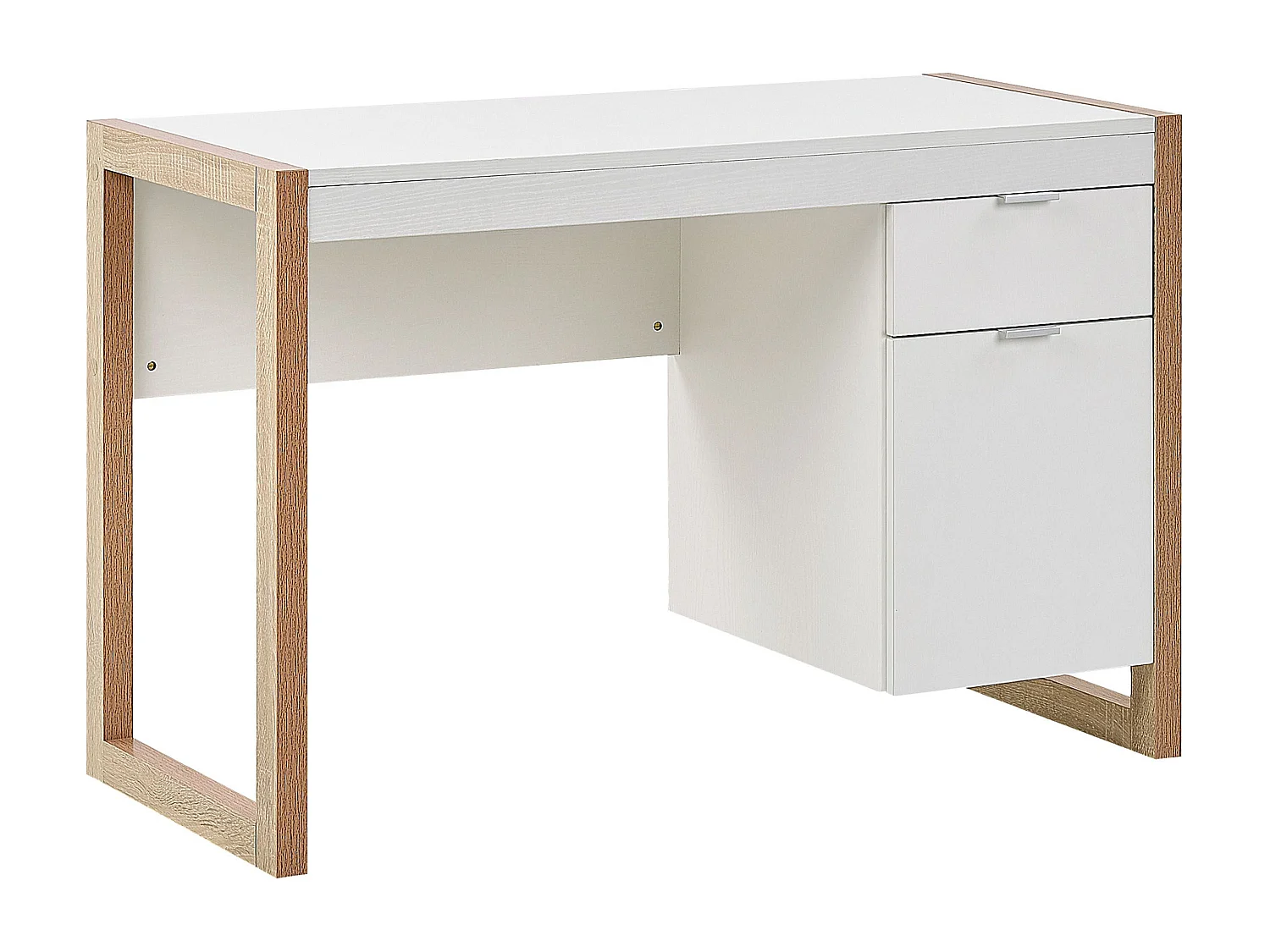 Bureau JOHNSON Bruin/wit 112 cm 50 cm met opbergruimte