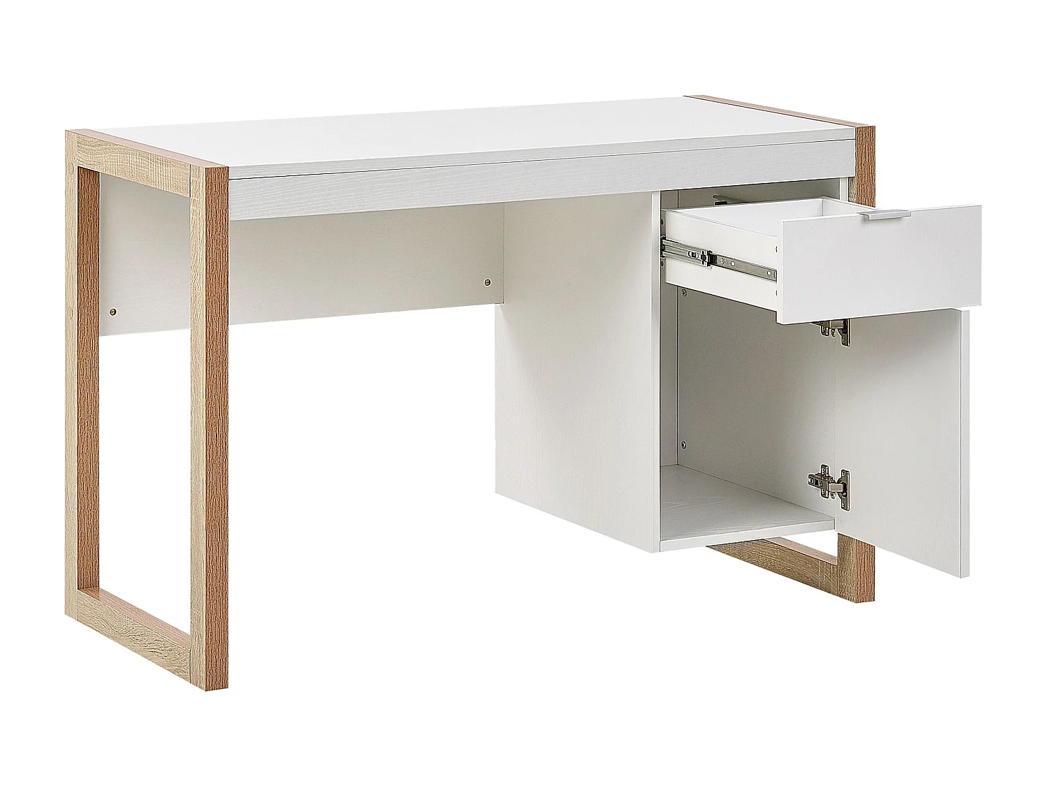 Bureau JOHNSON Bruin/wit 112 cm 50 cm met opbergruimte