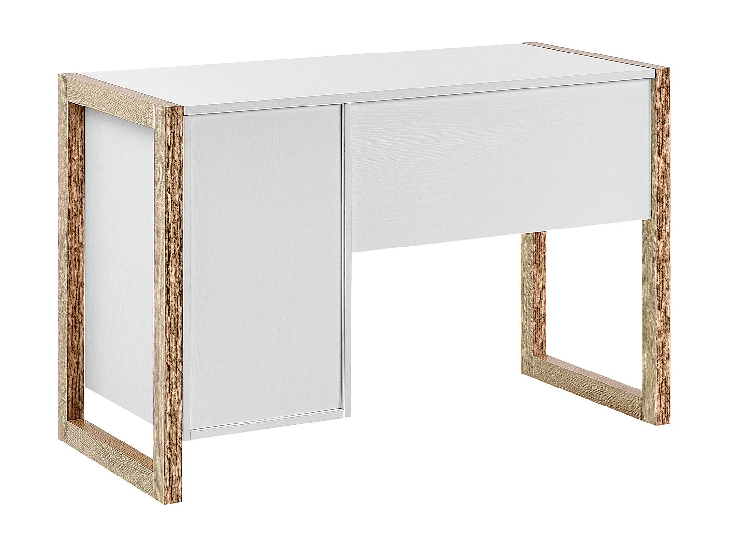 Bureau JOHNSON Bruin/wit 112 cm 50 cm met opbergruimte