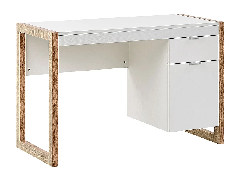 Table de bureau JOHNSON Marron/blanc 112 cm 50 cm avec rangement