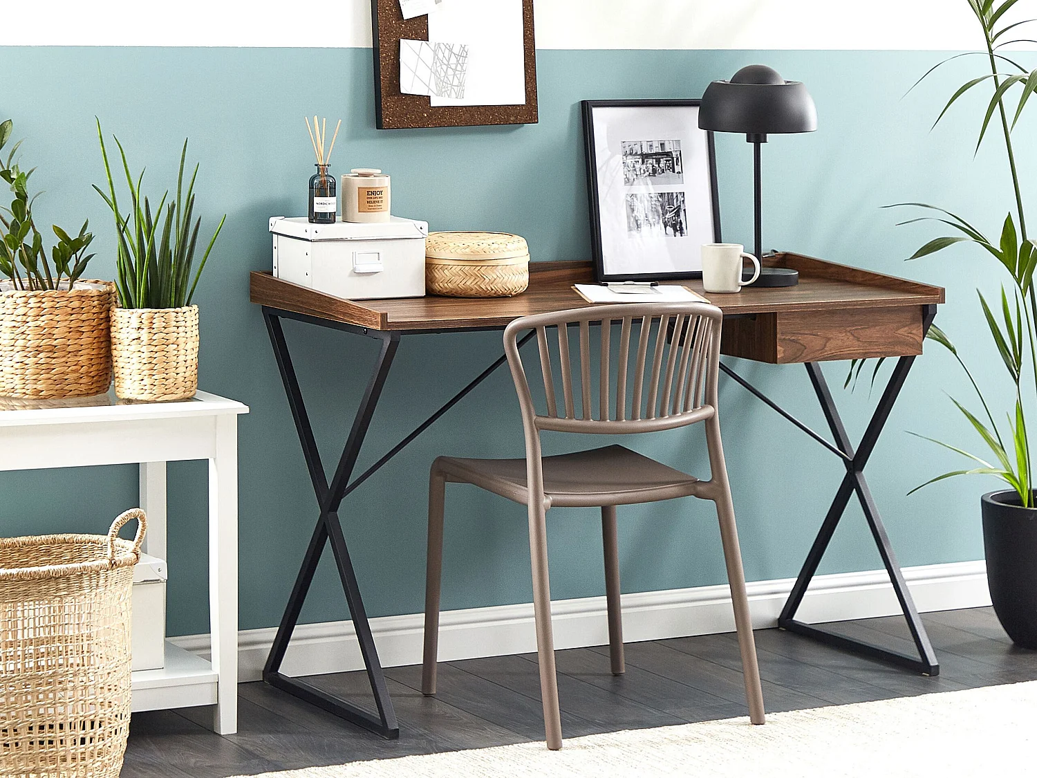 Bureau NOXON Donkerbruin 120 cm 54 cm met opbergruimte