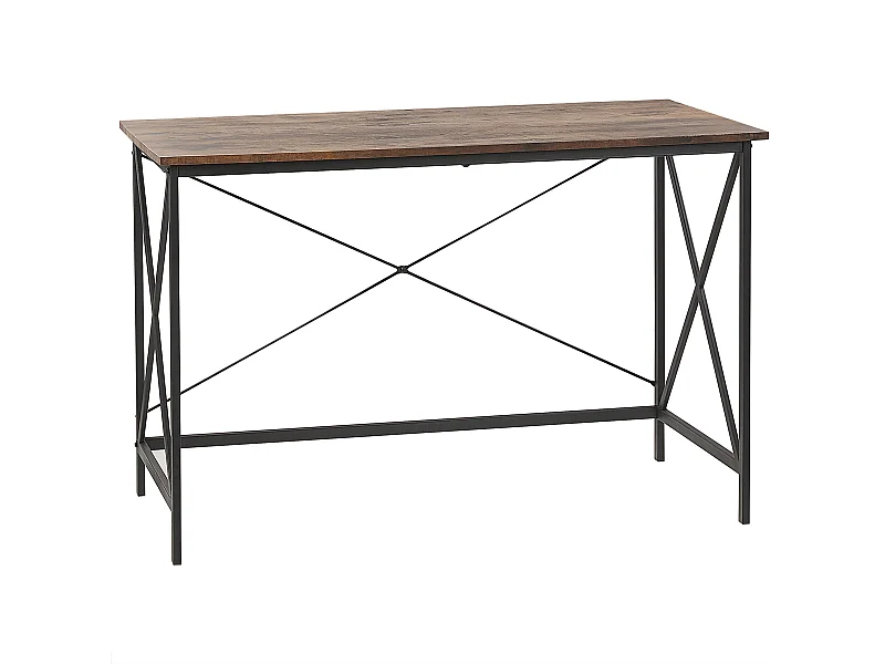 Biurko 115 x 60 cm ciemne drewno z czarnym FUTON