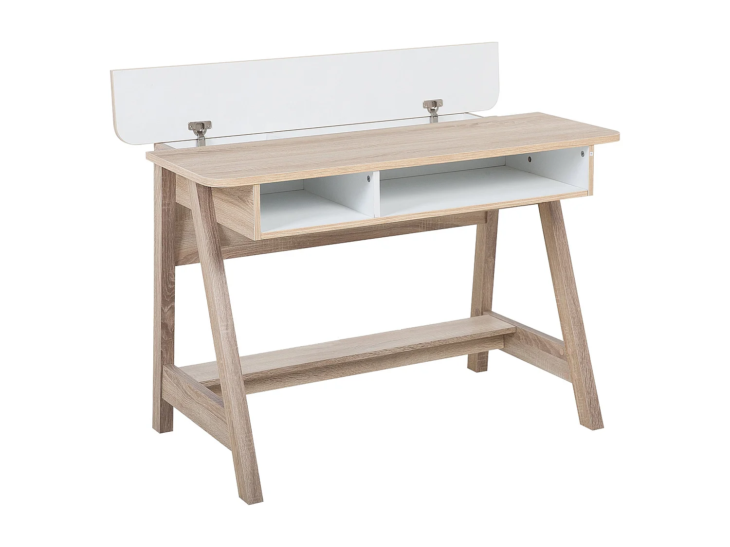 Schreibtisch Bürotisch Computertisch weiß/Holz minimalistisch Jackson