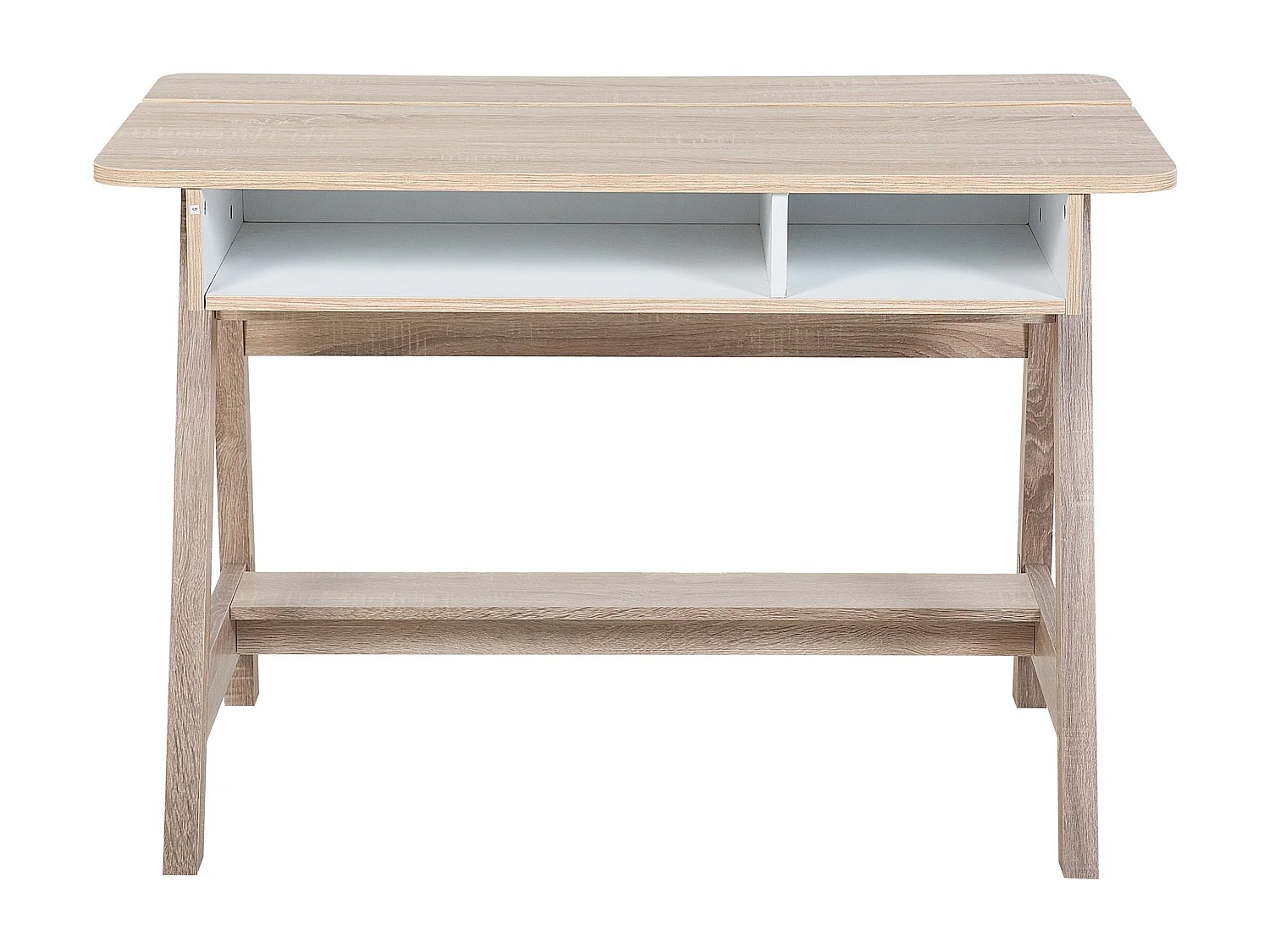 Schreibtisch Bürotisch Computertisch weiß/Holz minimalistisch Jackson