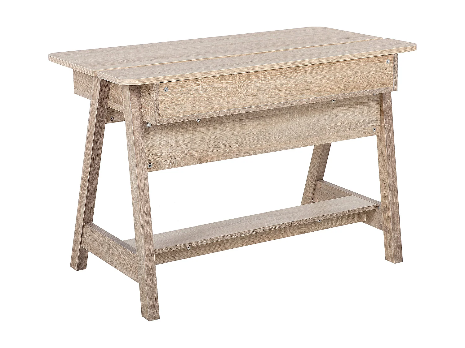 Schreibtisch Bürotisch Computertisch weiß/Holz minimalistisch Jackson