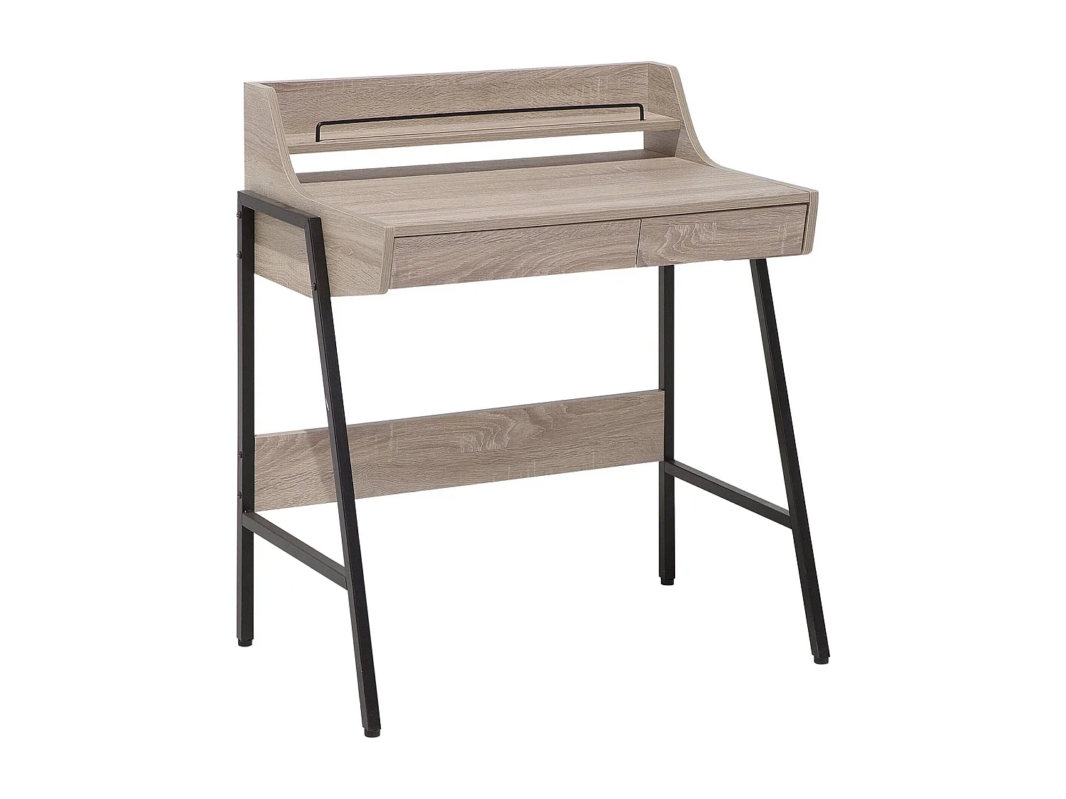 Schreibtisch Jugendschreibtisch hellbraun 73 x 48 cm mit 2 Schubladen Broxton