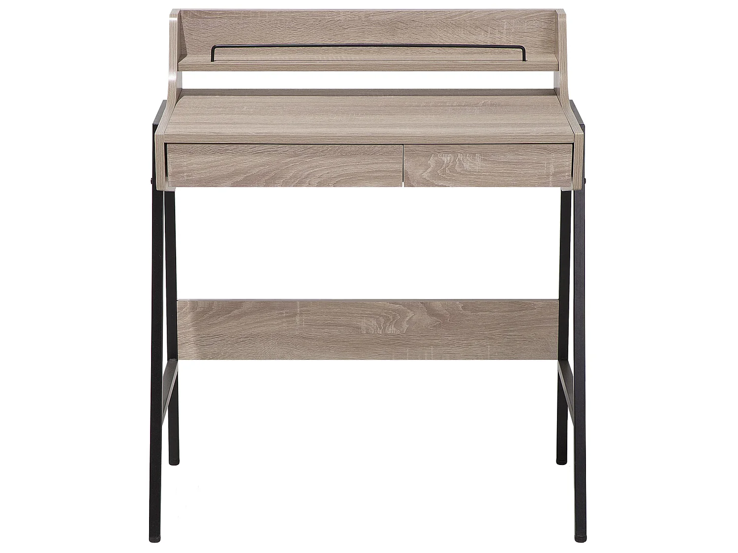 Home Office Desk BROXTON Light Brown 77 cm 46 cm with Drawers