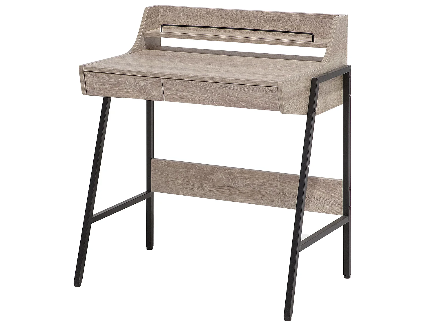 Home Office Desk BROXTON Light Brown 77 cm 46 cm with Drawers