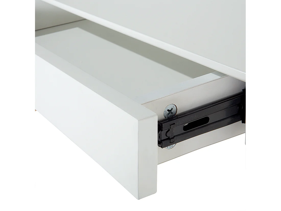 Moderner Schreibtisch 2 Schubladen MDF-Platte/Eichenholz weiß Sheslay