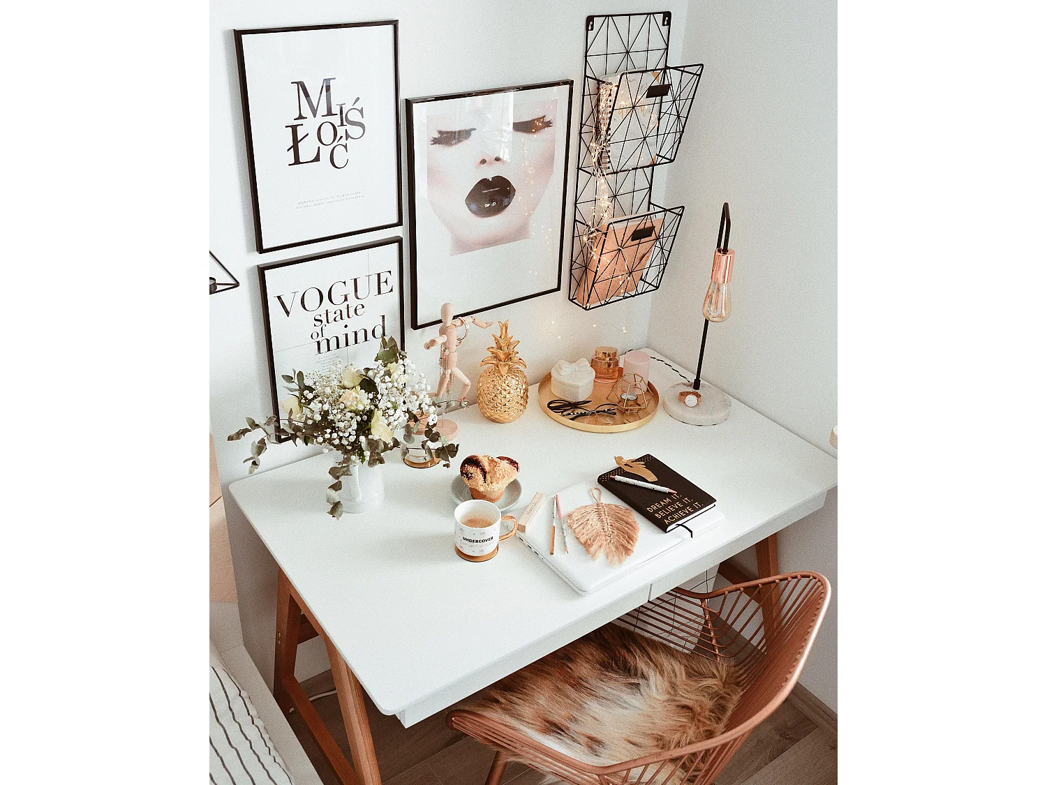 Table de bureau SHESLAY Blanc 120 cm 70 cm avec rangement
