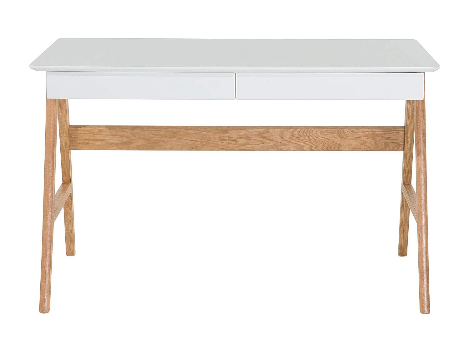 Scrivania da ufficio in legno bianco con 2 cassetti 120 x 70 cm SHESLAY