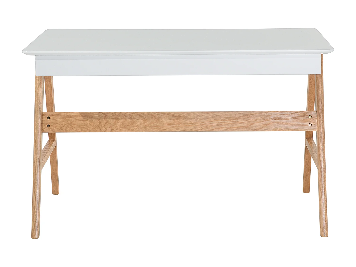 Scrivania da ufficio in legno bianco con 2 cassetti 120 x 70 cm SHESLAY