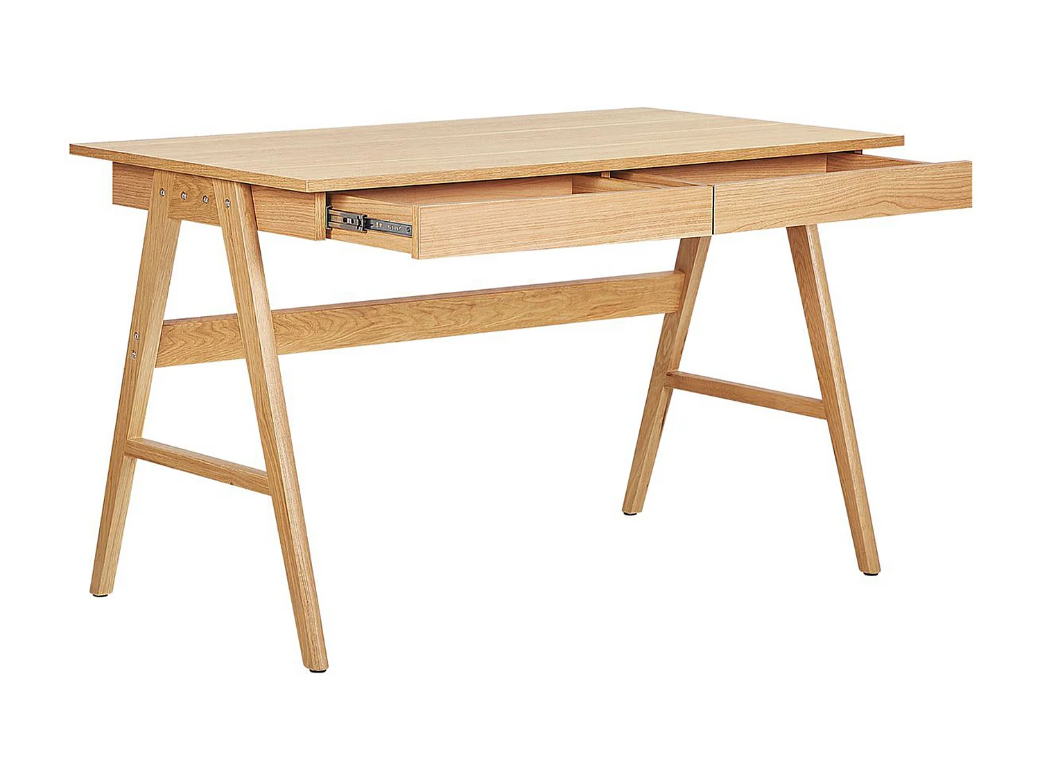 Schreibtisch mit zwei Schubladen in hellem Holzfarbton 120 x 70 cm Sheslay