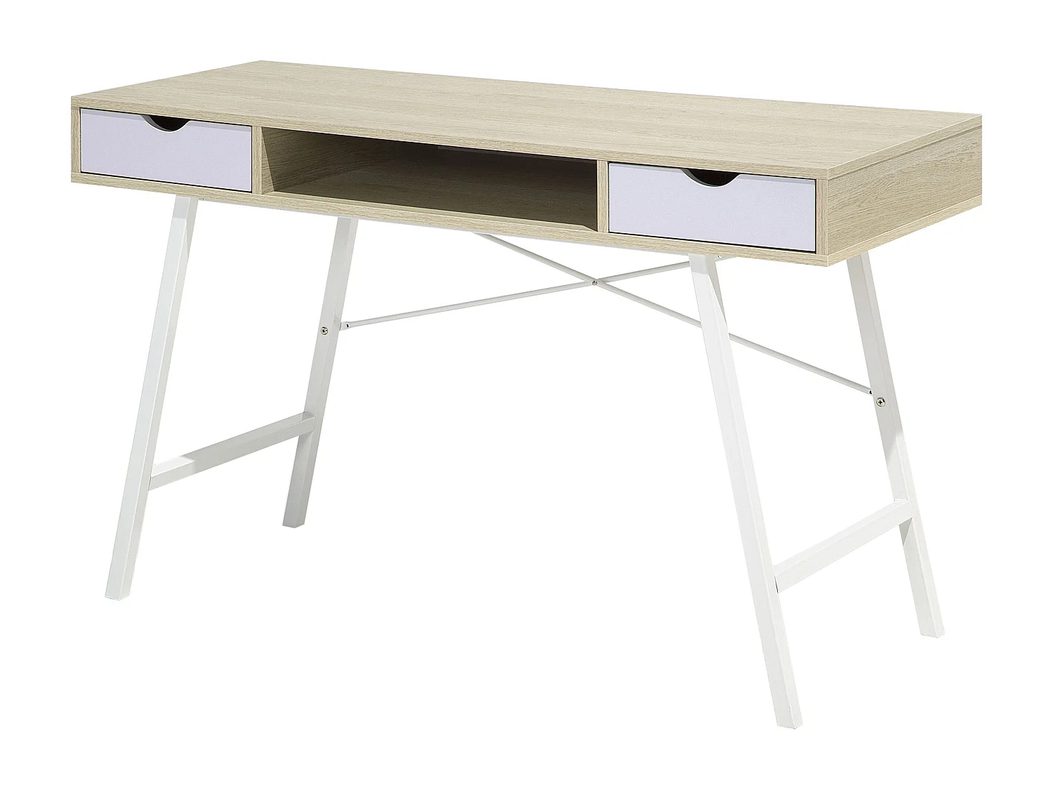 Table de bureau CLARITA Marron clair 120 cm 48 cm avec tiroirs