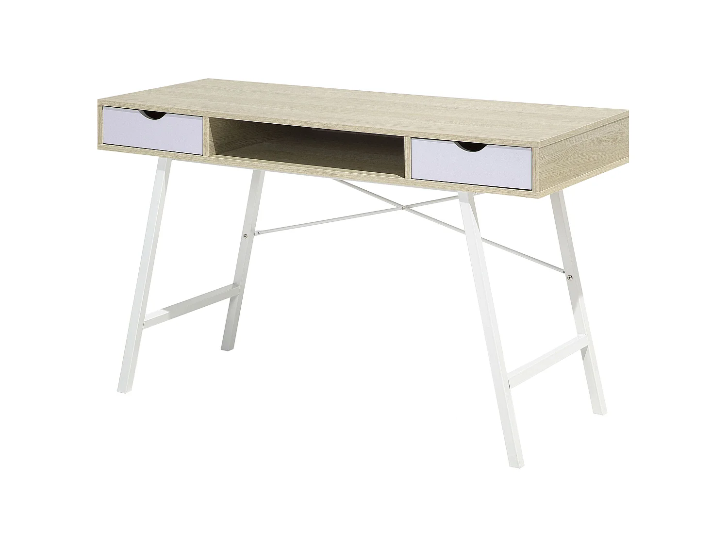 Table de bureau CLARITA Marron clair 120 cm 48 cm avec rangement