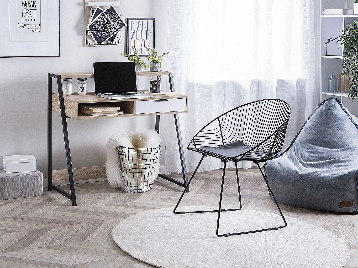 Bureau CALVIN Lichtbruin 100 cm 50 cm met opbergruimte