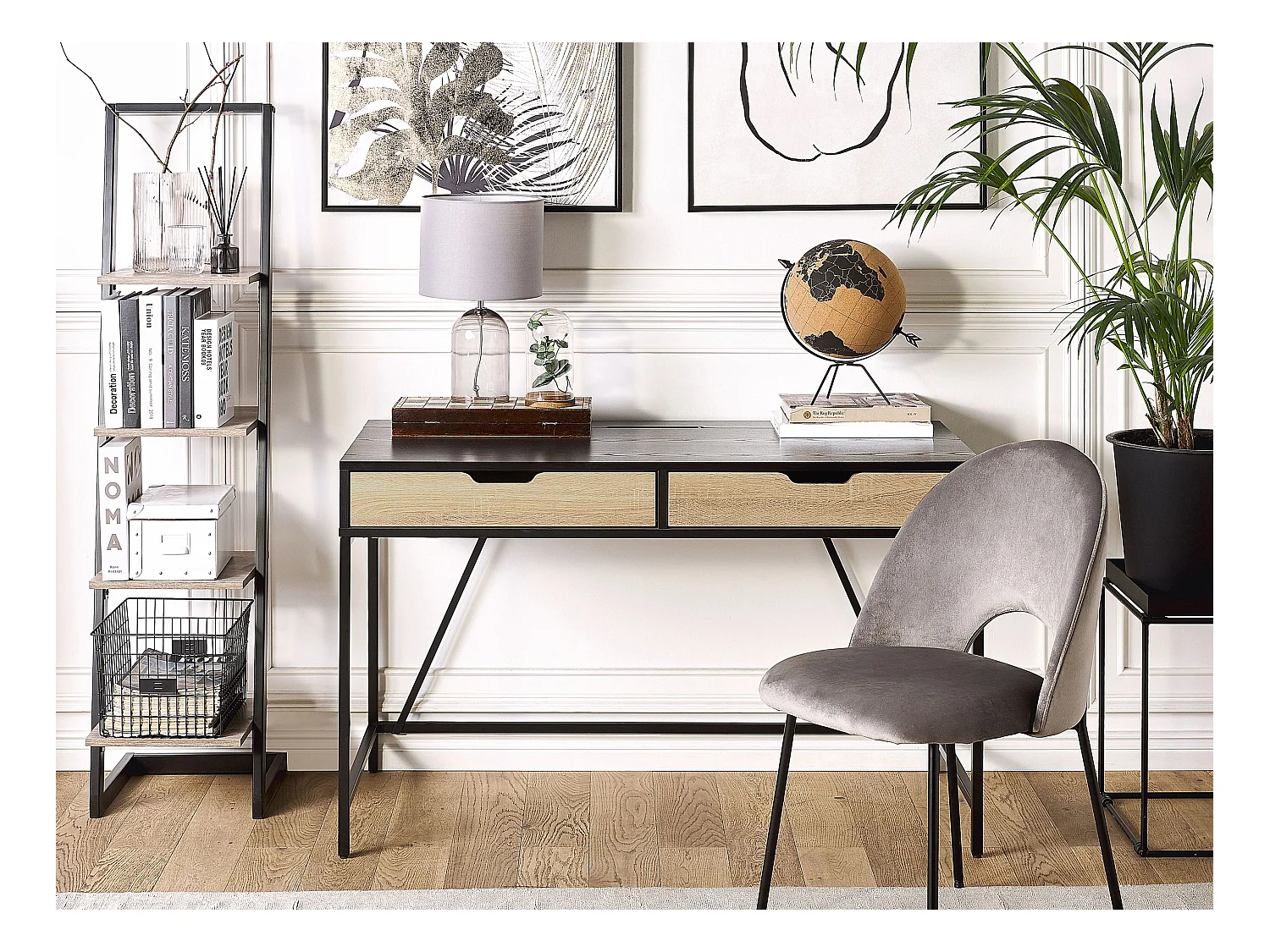 Escritorio JENA Negro 120 cm 60 cm con almacenaje