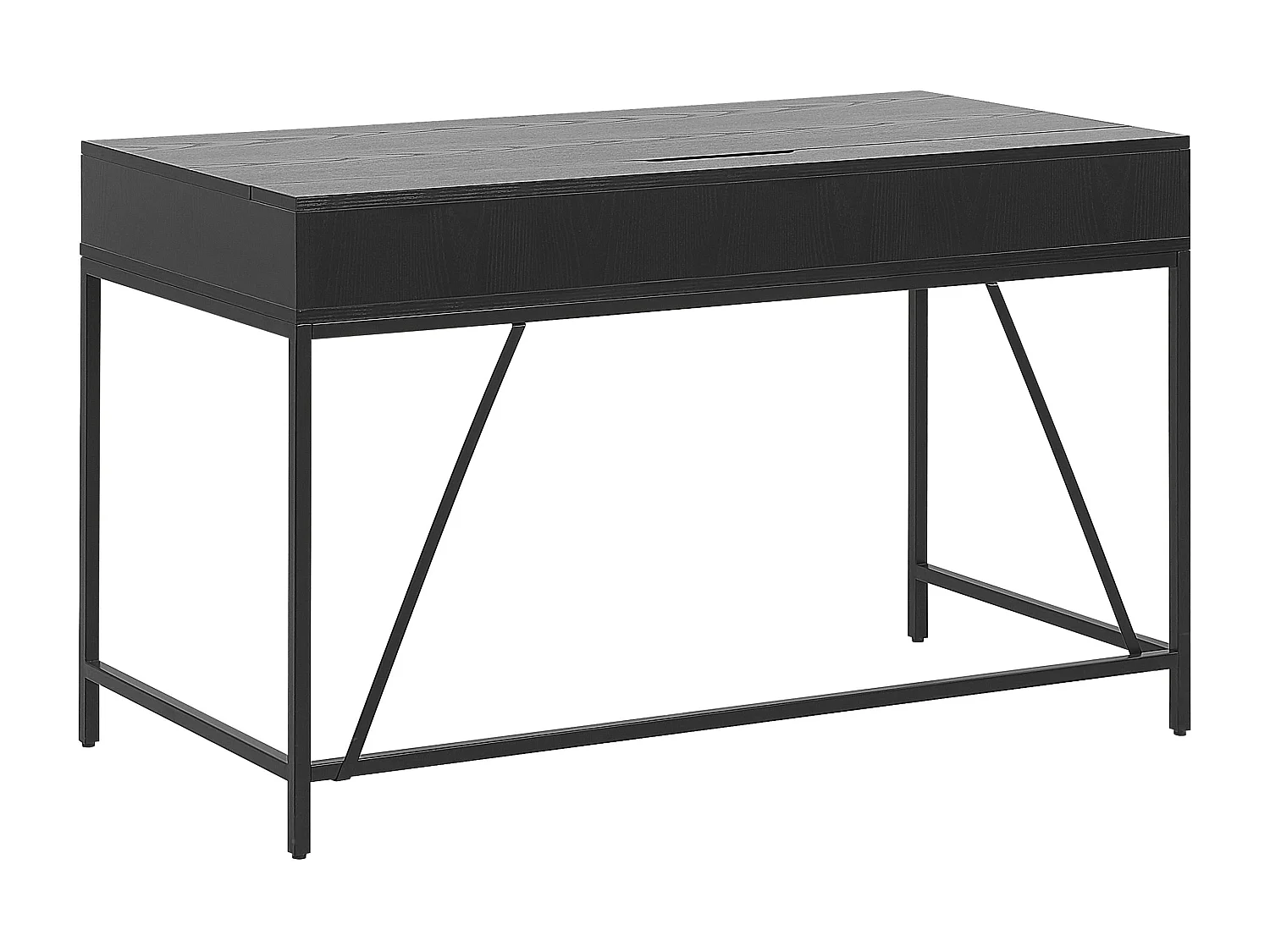 Moderner Schreibtisch 2 Schubladen 120 x 60 in Schwarz/heller Holzfarbton Jena