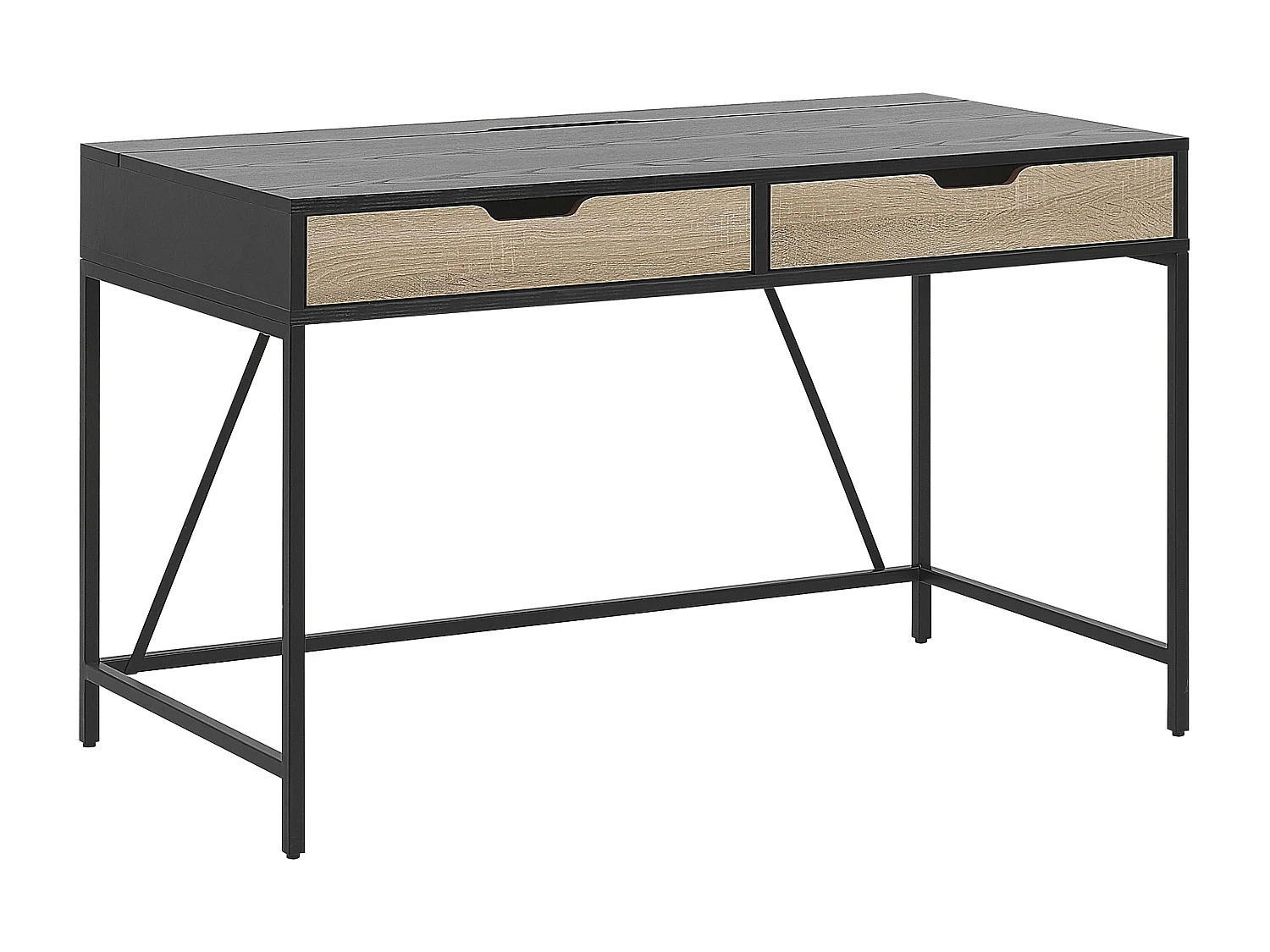 Table de bureau JENA Noir 120 cm 60 cm avec tiroirs