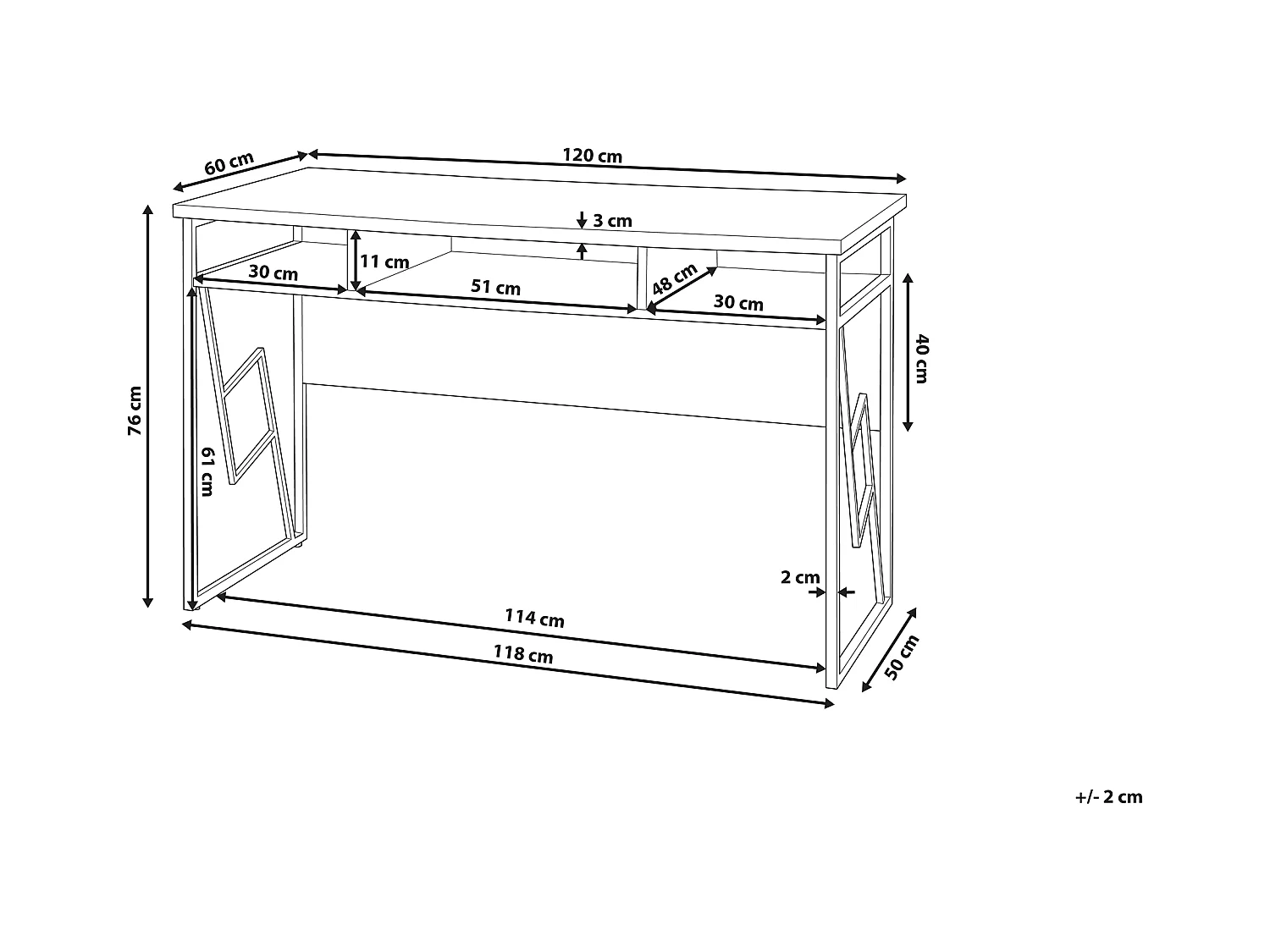 Escritorio FORRES Marrón/Negro 120 cm 60 cm