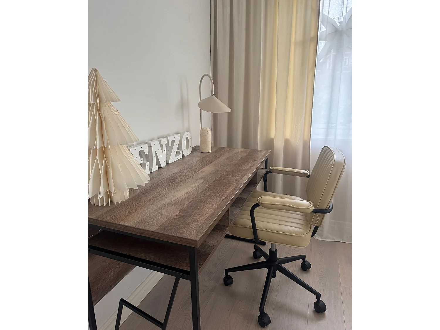 Table de bureau FORRES Marron/noir 120 cm 60 cm