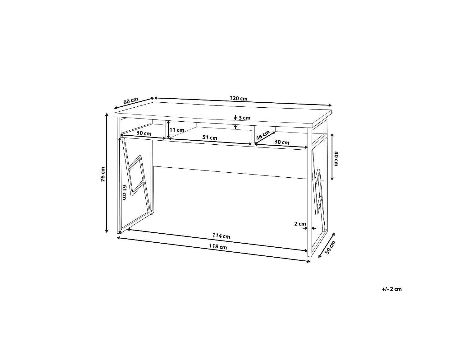 Schreibtisch FORRES Braun / Schwarz 120 cm 60 cm