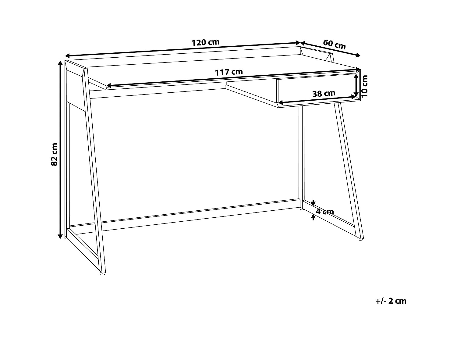 Biurko z szufladą 120 x 60 cm jasne drewno QUITO