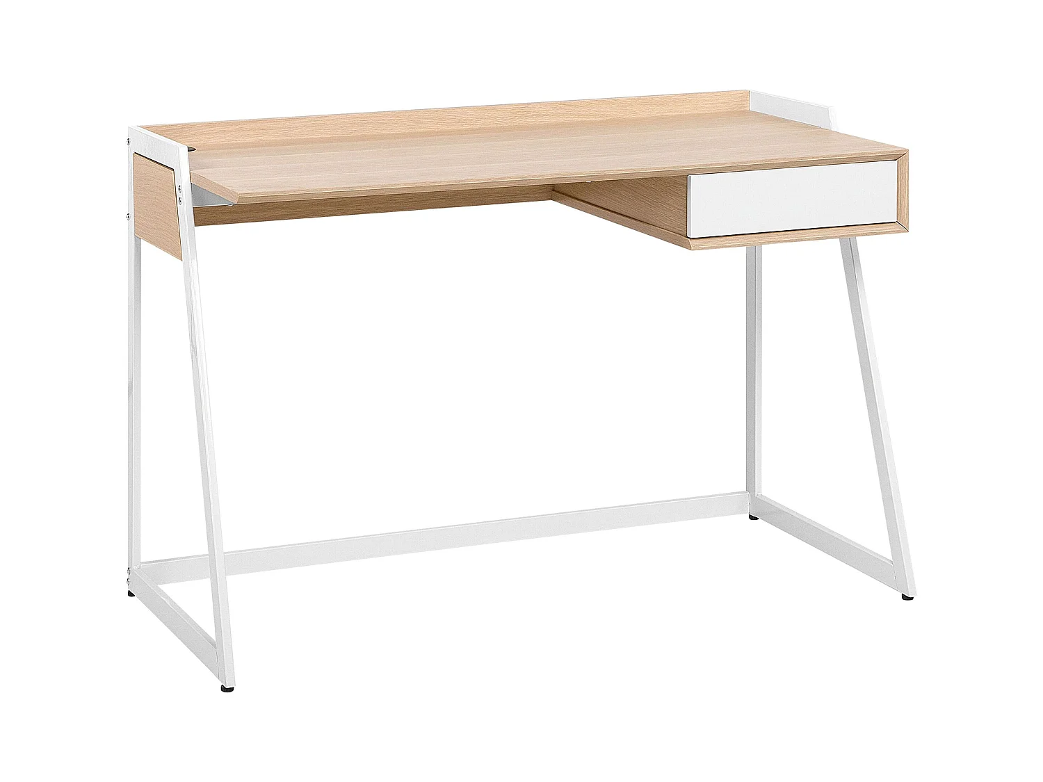 Scrivania colore bianco/legno chiaro 120 x 60 cm QUITO