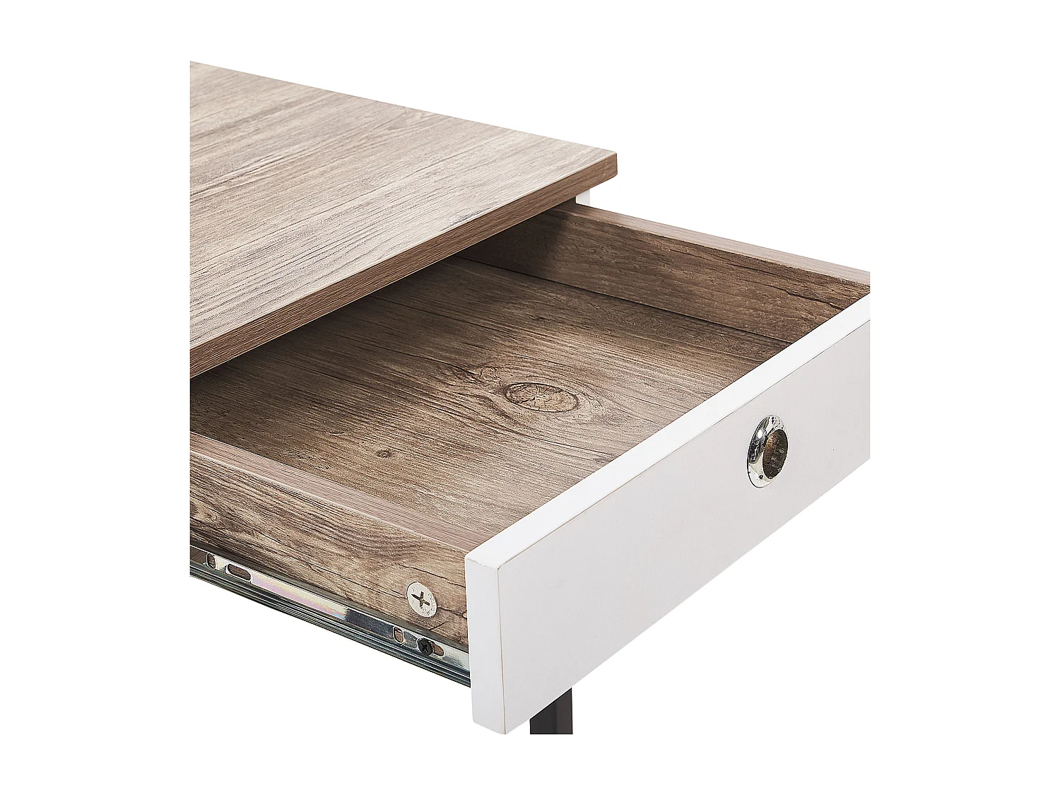 Scrivania color legno chiaro / bianco con 3 cassetti 120 x 60 cm HINTON