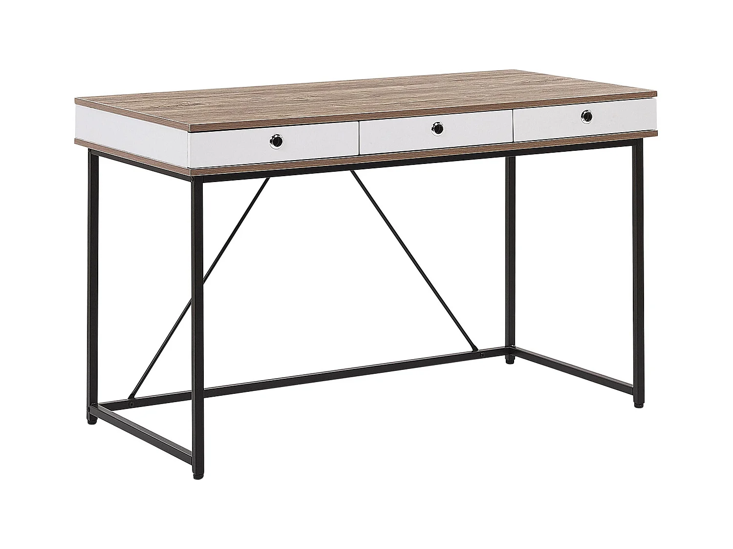 Table de bureau HINTON Marron/blanc 120 cm 60 cm avec rangement