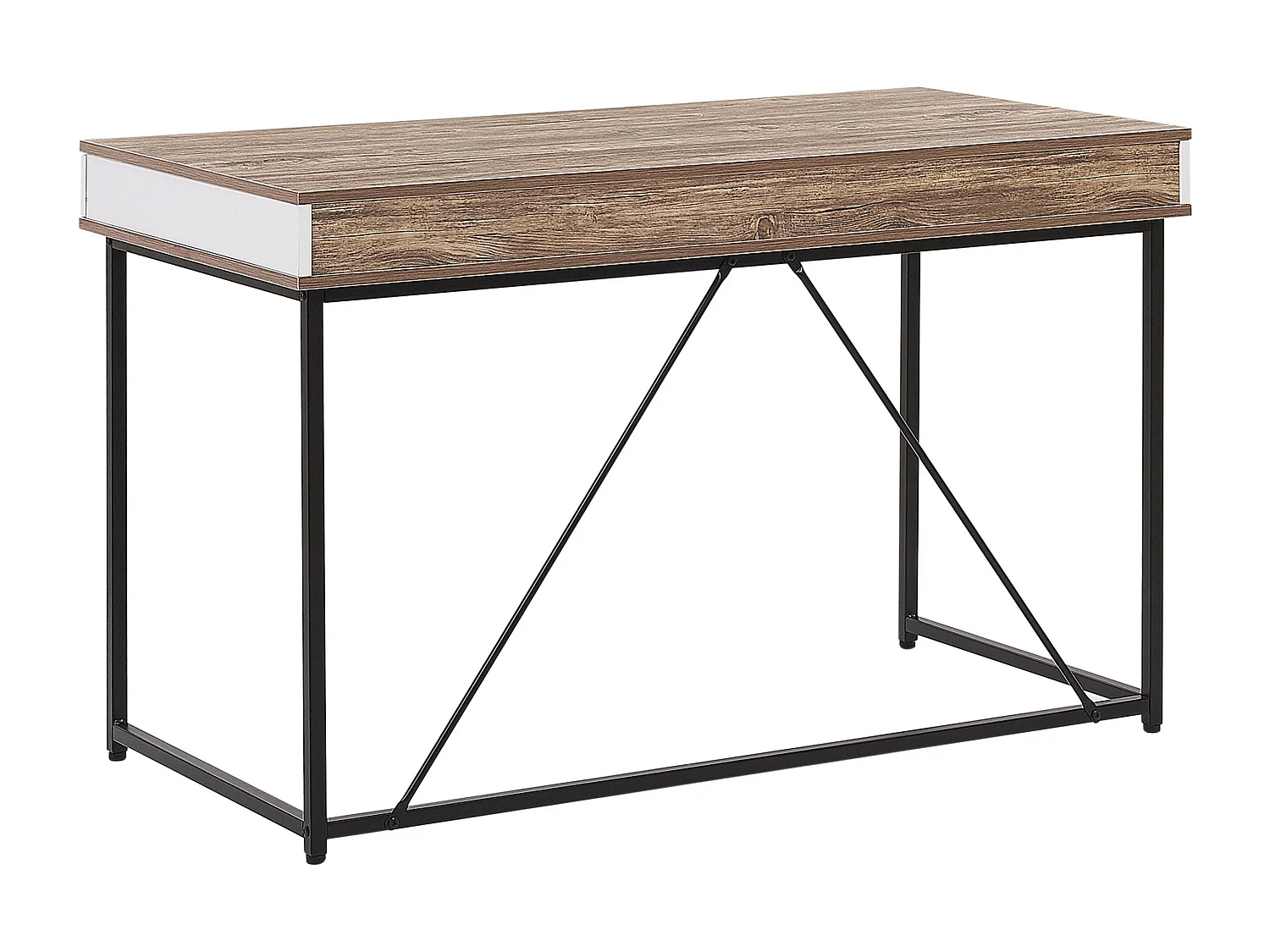 Table de bureau HINTON Marron/blanc 120 cm 60 cm avec rangement