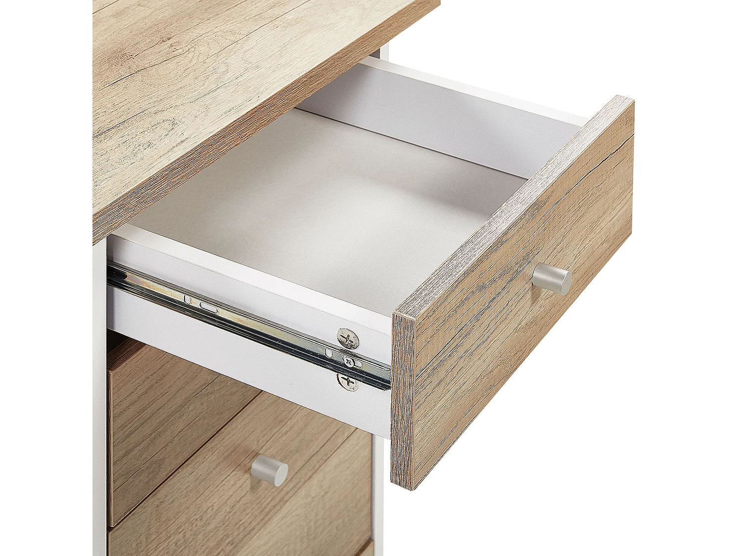 Table de bureau HEBER Marron/blanc 140 cm 60 cm avec rangement