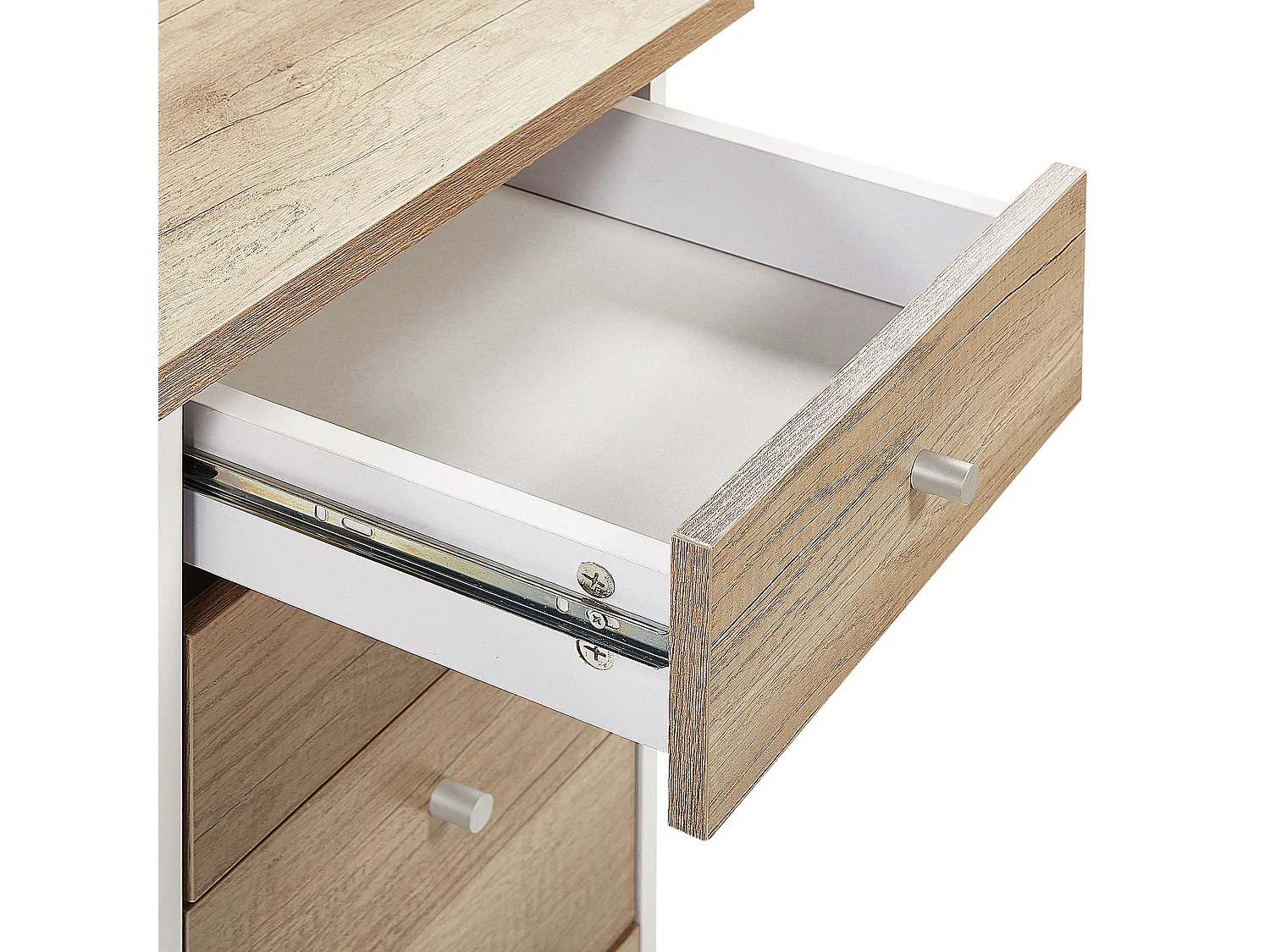 Bureau HEBER Bruin/wit 140 cm 60 cm met opbergruimte