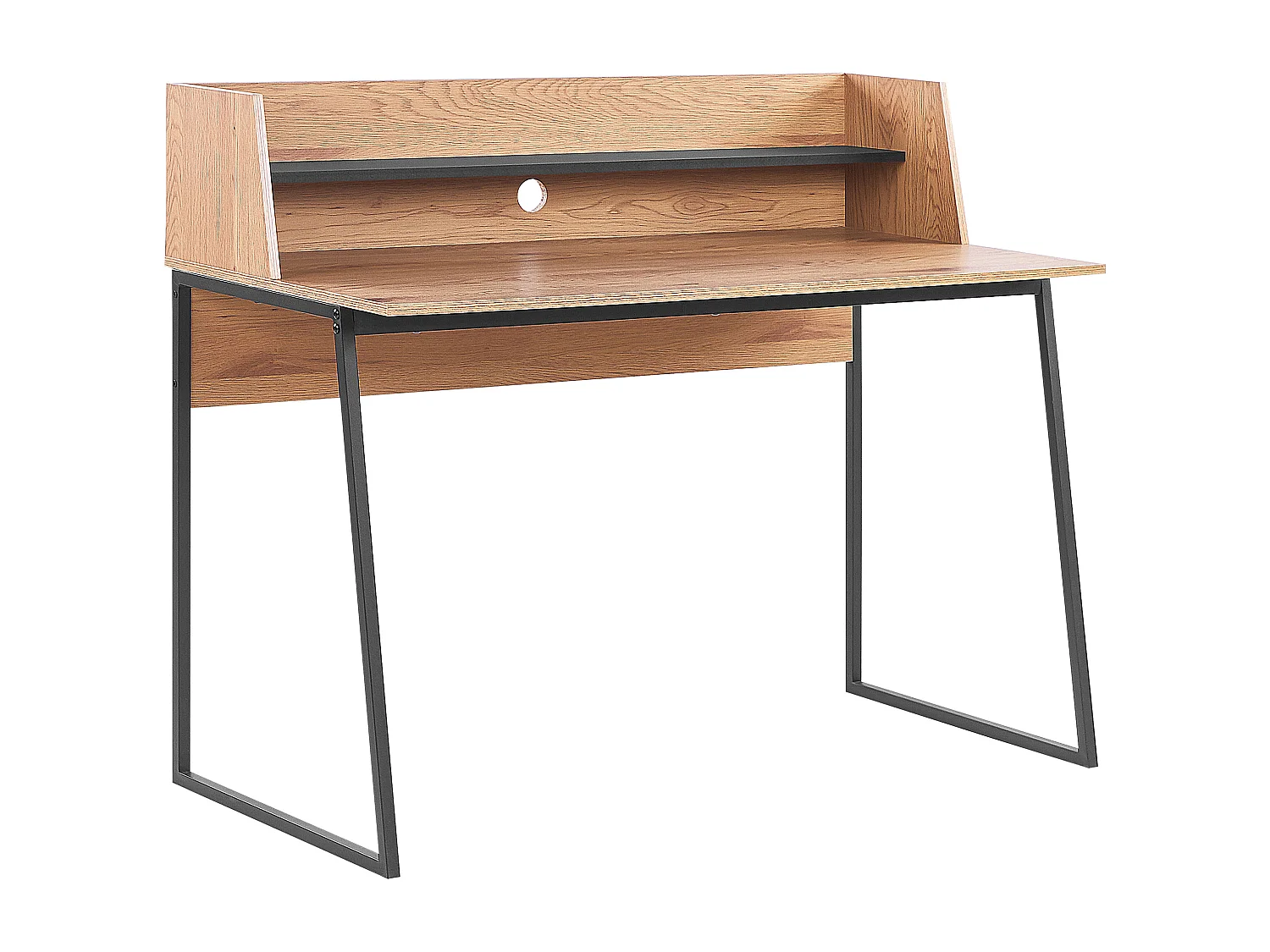 Scrivania legno chiaro e nero 120 x 59 cm GORUS