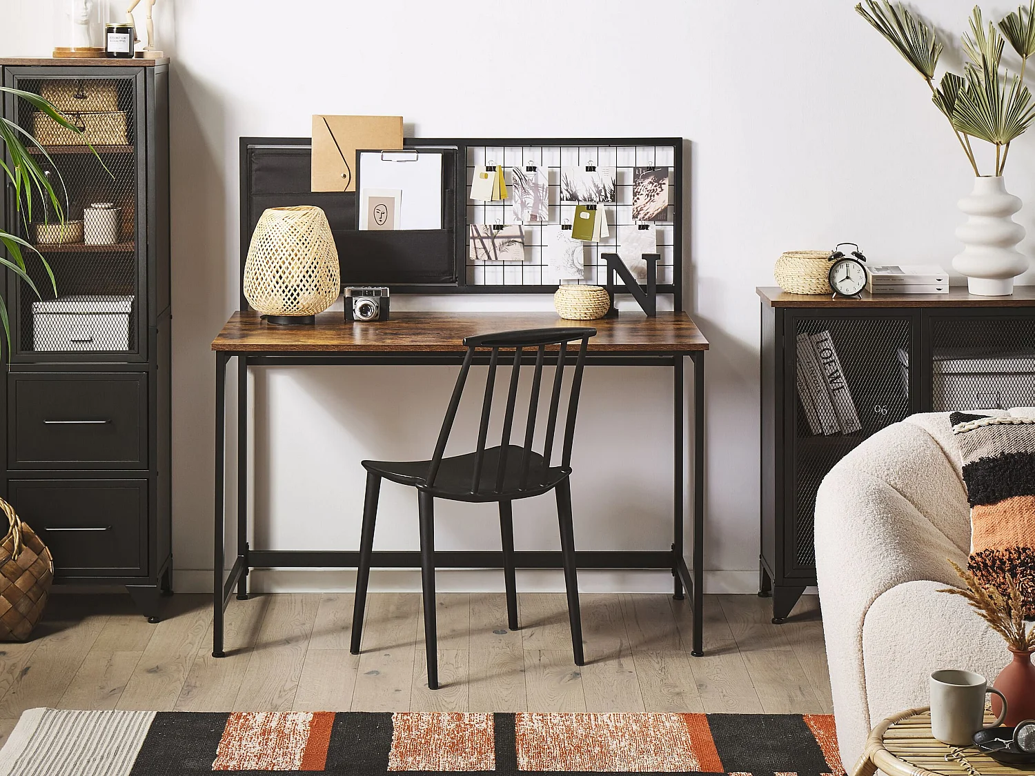 Scrivania con organizer VINCE Nero 118 cm 60 cm
