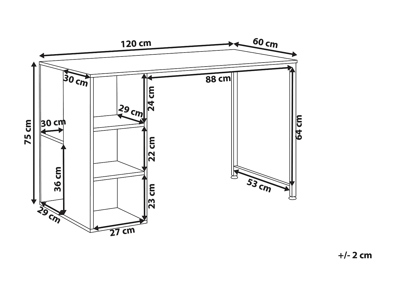 Scrivania da ufficio 120 x 60 cm legno scuro e bianco DESE