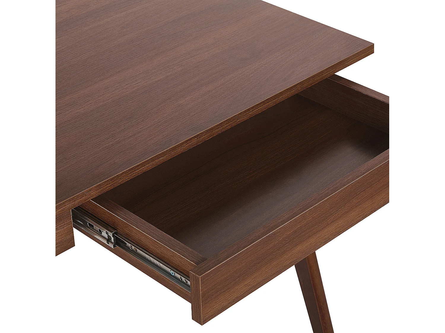 Funktionaler Schreibtisch dunkler Holzfarbton mit 2 Schubladen Sheslay