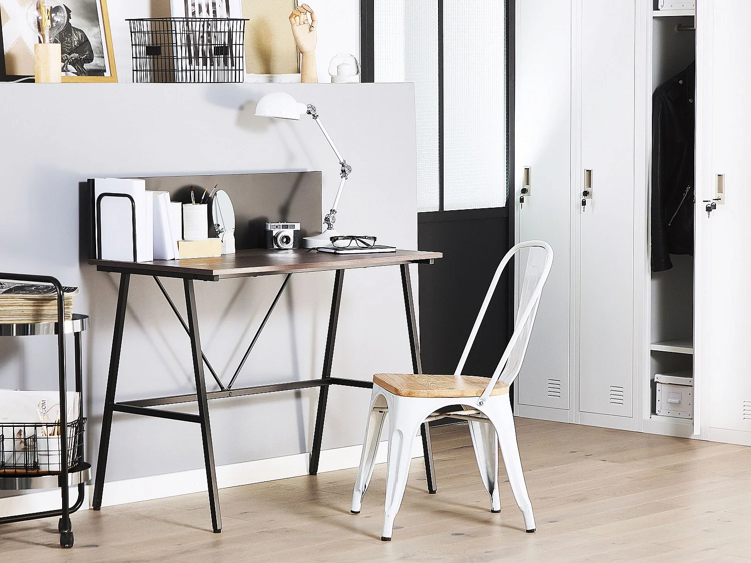 Table de bureau HASTINGS Marron/noir 100 cm 52 cm