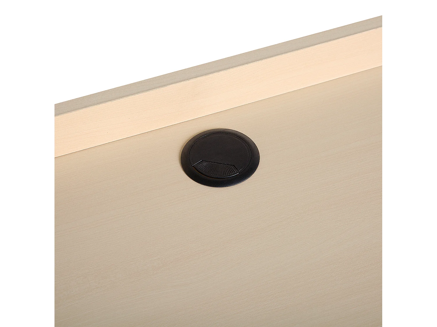 Schreibtisch weiß / heller Holzfarbton 130 x 60 cm 3 Schubladen CARACAS